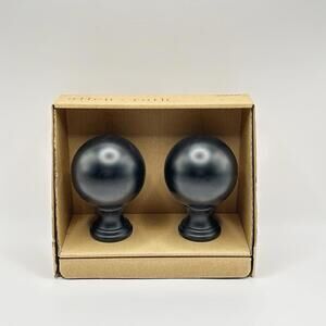 allen & roth Pair of Finials Matte Black Finish Found #0634445 Some Wear